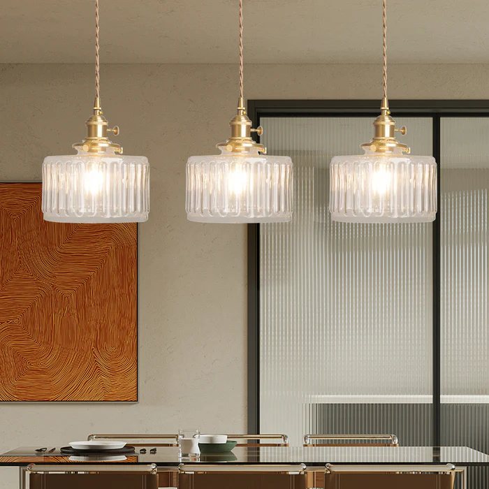 Vintage Kristall Pendellampe – Glas – Warmes Licht – Wohnzimmer