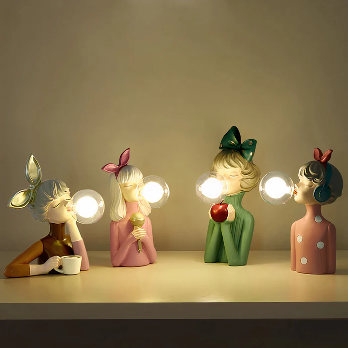 Handgefertigte LED Tischlampe aus Holz für Wohnzimmer & Schlafzimmer