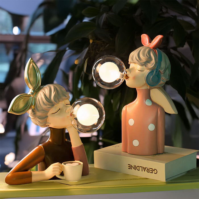Handgefertigte LED Tischlampe aus Holz für Wohnzimmer & Schlafzimmer