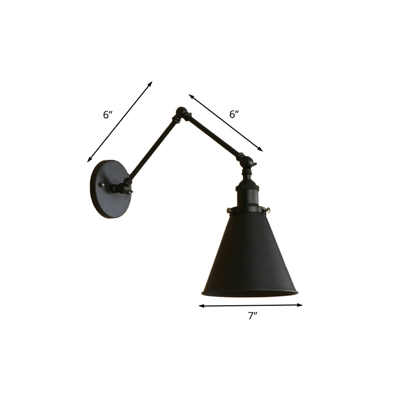 RustiGlow - Industrielle Kegel-Wandlampe im Bauernstil