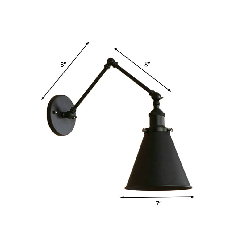 RustiGlow - Industrielle Kegel-Wandlampe im Bauernstil