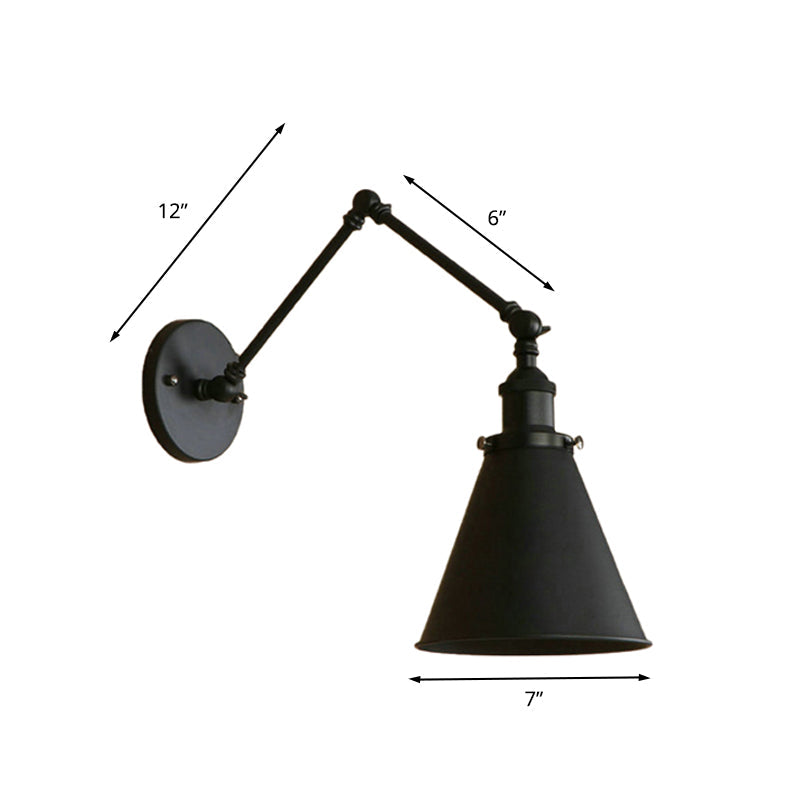 RustiGlow - Industrielle Kegel-Wandlampe im Bauernstil