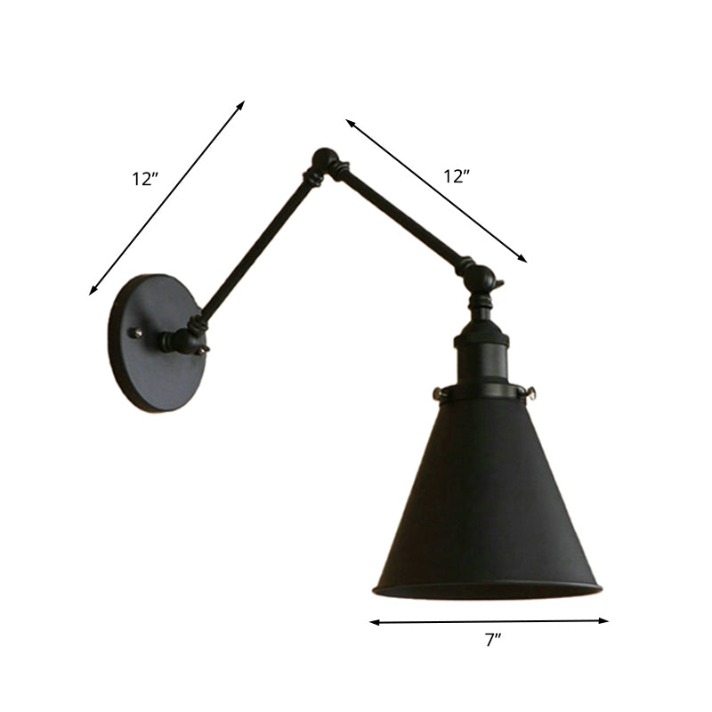 RustiGlow - Industrielle Kegel-Wandlampe im Bauernstil