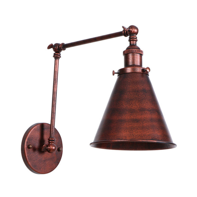 RustiGlow - Industrielle Kegel-Wandlampe im Bauernstil