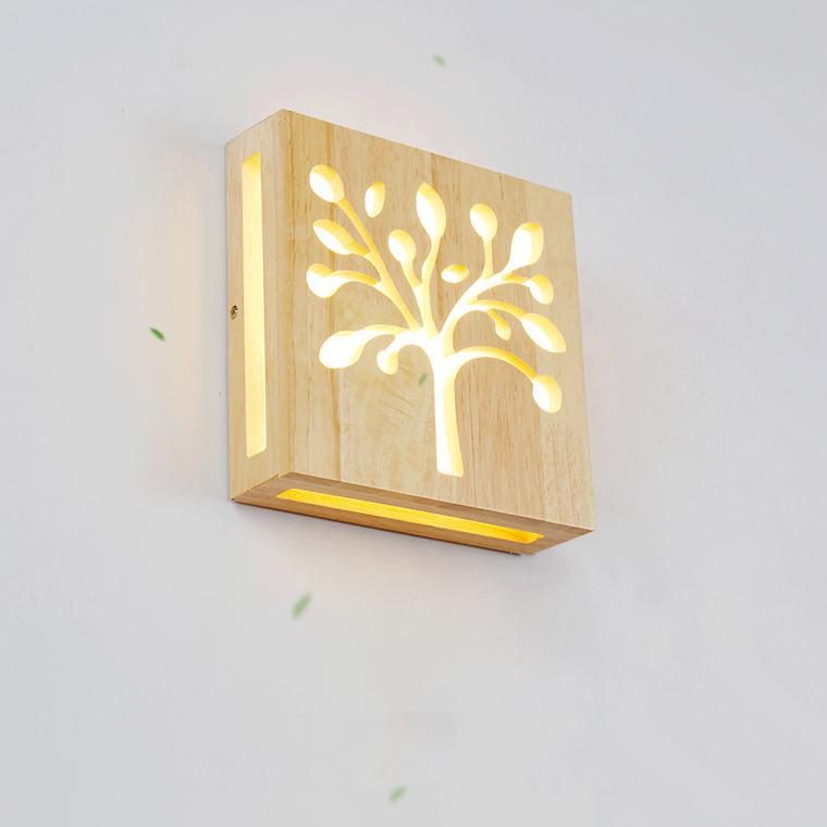 LumiHout – LED-Holzwandlampe mit Muster