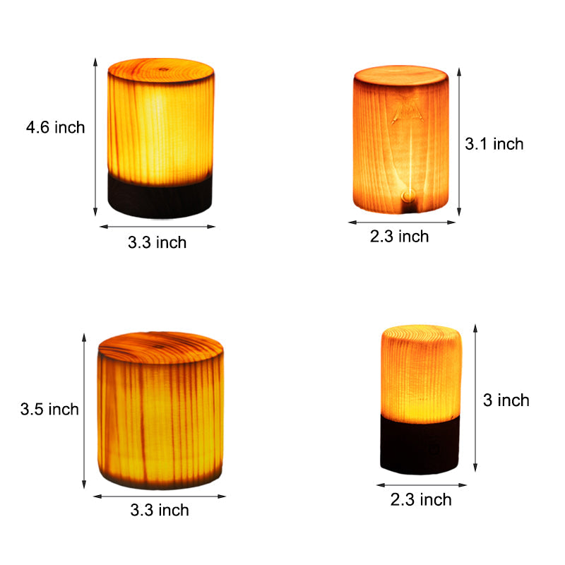 HolzGlow – Moderne LED-Tischlampe mit Akku & Touch, Schlafzimmer
