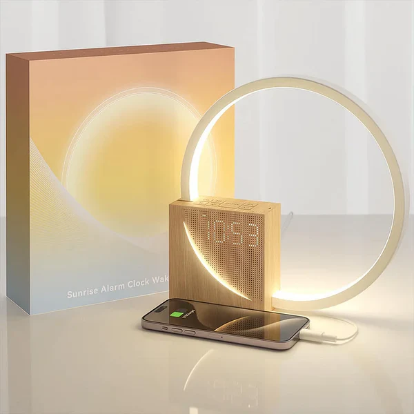 GlowTime Touch Wecker – Modernes Nachttischlicht mit Touch-Steuerung Weiß Schlafzimmer