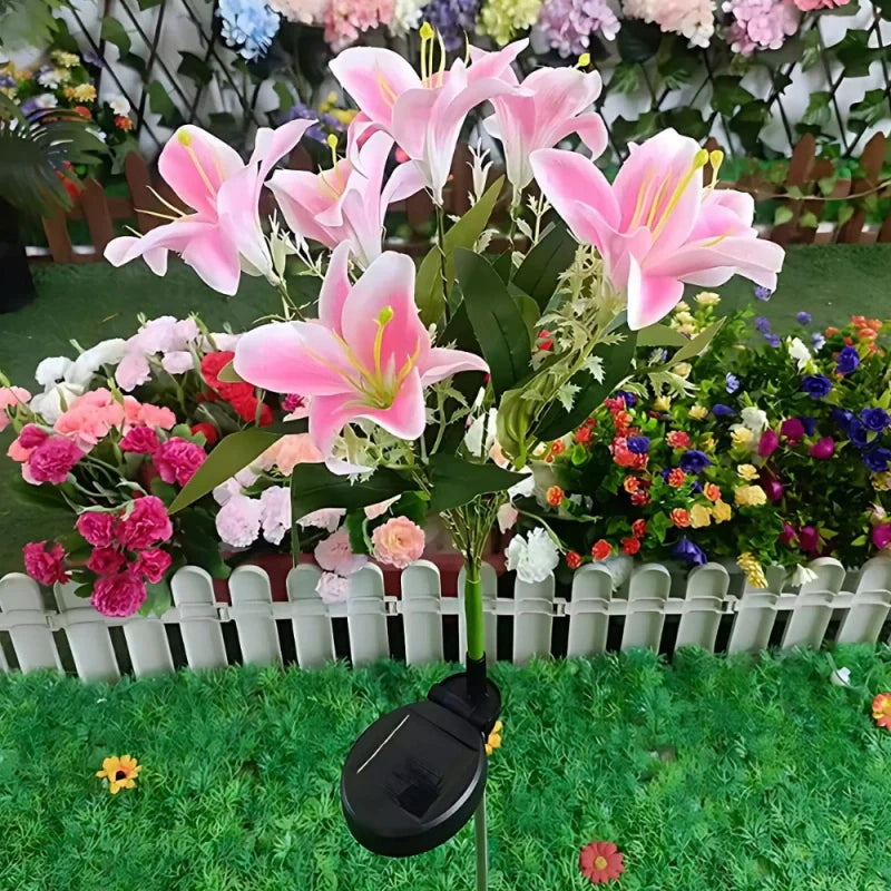 LumoBloom Solar Gartenlichter Blumenoptik bunt für Außenbereich