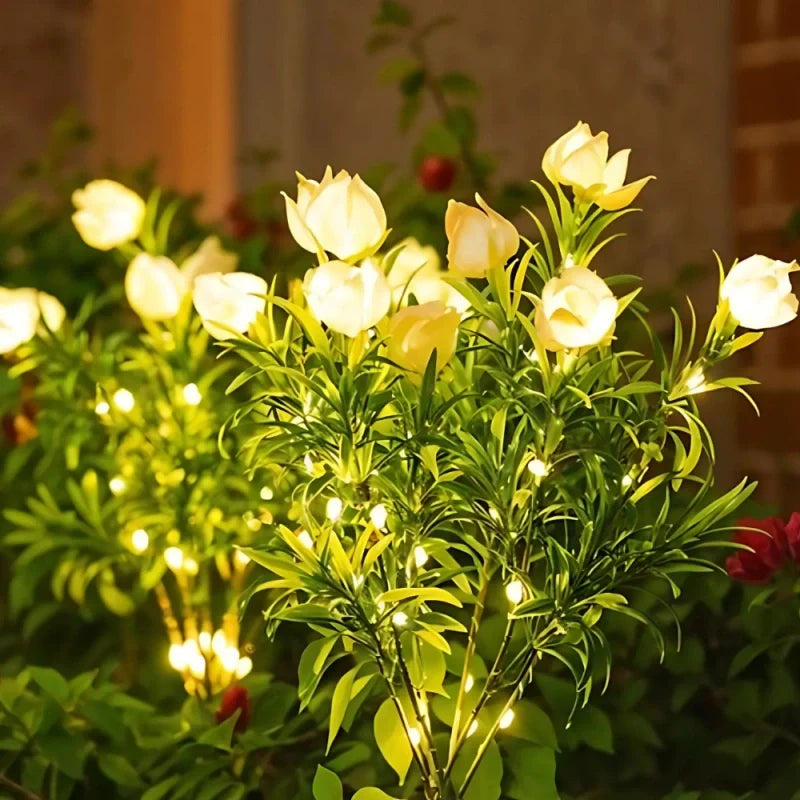 LumoBloom Solar Gartenlichter Blumenoptik bunt für Außenbereich