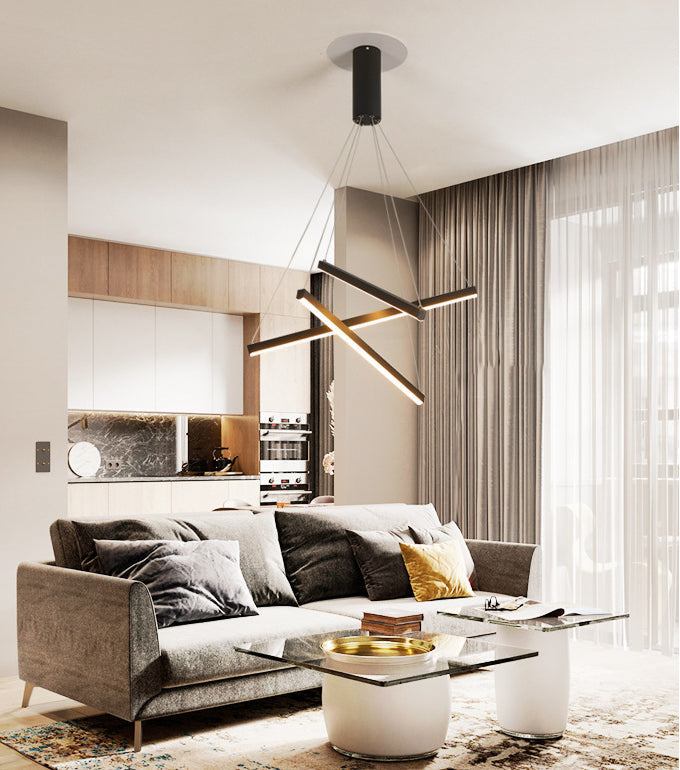 Schwarze LED Pendelleuchte – Modernes Design, Dimmbar, Metall