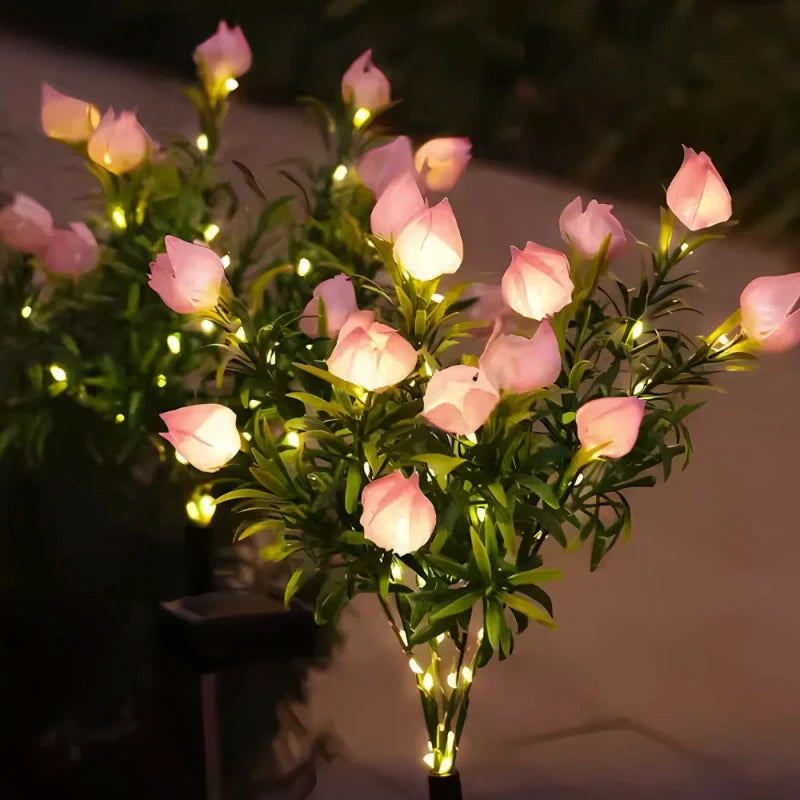 LumoBloom Solar Gartenlichter Blumenoptik bunt für Außenbereich