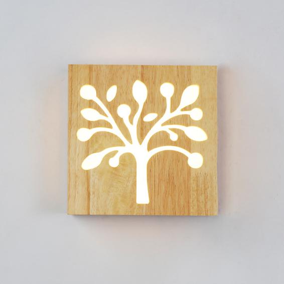 LumiHout – LED-Holzwandlampe mit Muster