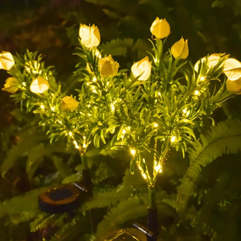 LumoBloom Solar Gartenlichter Blumenoptik bunt für Außenbereich