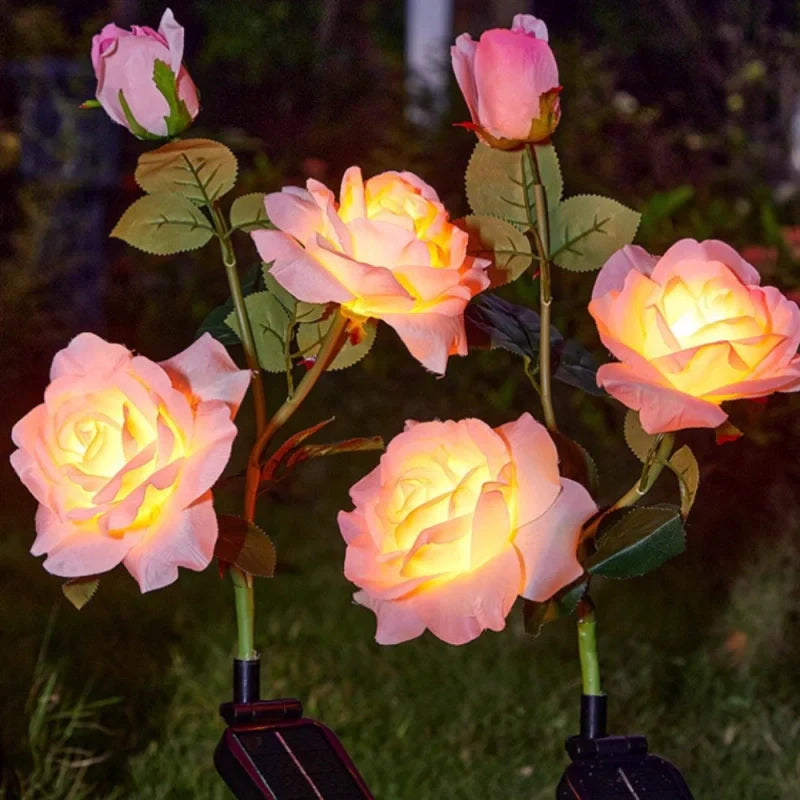 LumoBloom Solar Gartenlichter Blumenoptik bunt für Außenbereich