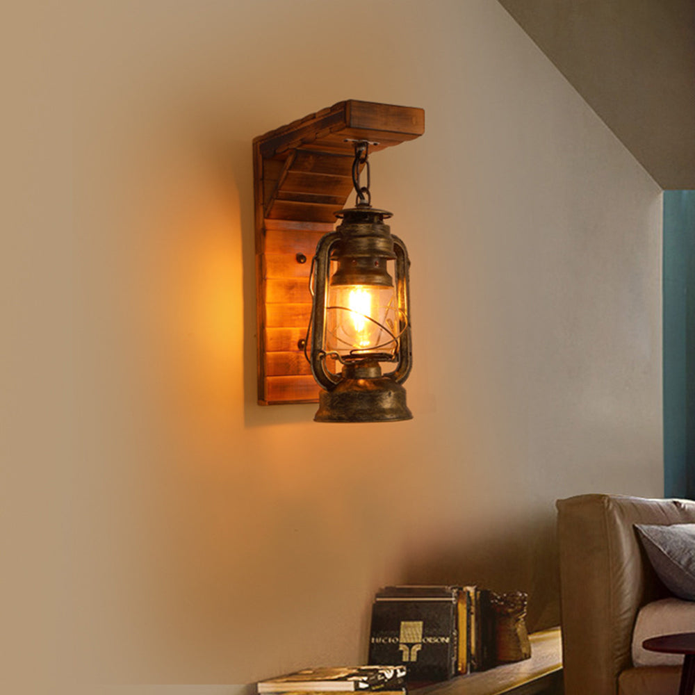 Rustika – Holz & Metall LED-Wandleuchte