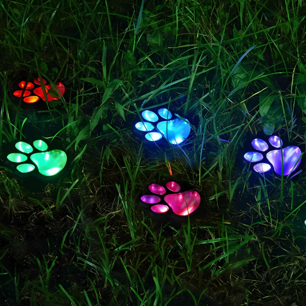 LumiPfote Solarleuchte Pfotenform LED warmweiß Garten