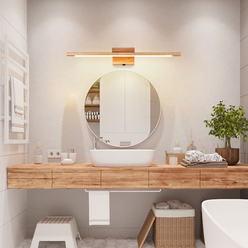Solara – LED Wandleuchte aus Holz & Acryl für Bad & Schlafzimmer