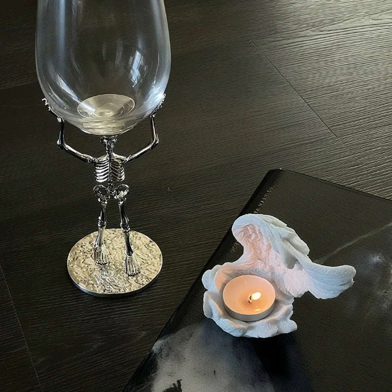 LumoWings Kerzenhalter Engelsflügel Design Weiß für Innenräume