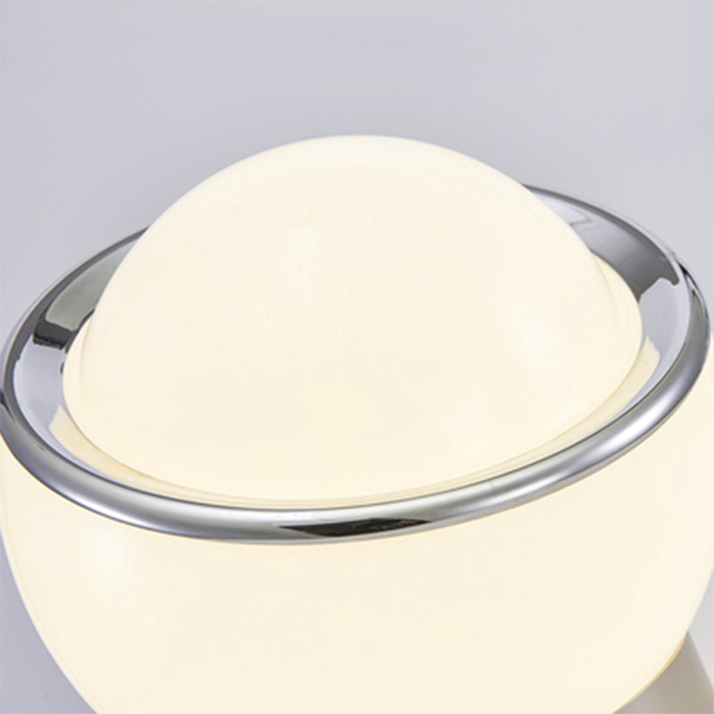 OpalLux Bauhaus Tischlampe – Französisches Design Opalglas Weiß Wohnzimmer