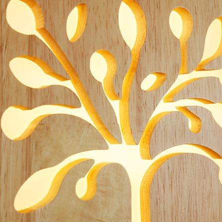 LumiHout – LED-Holzwandlampe mit Muster