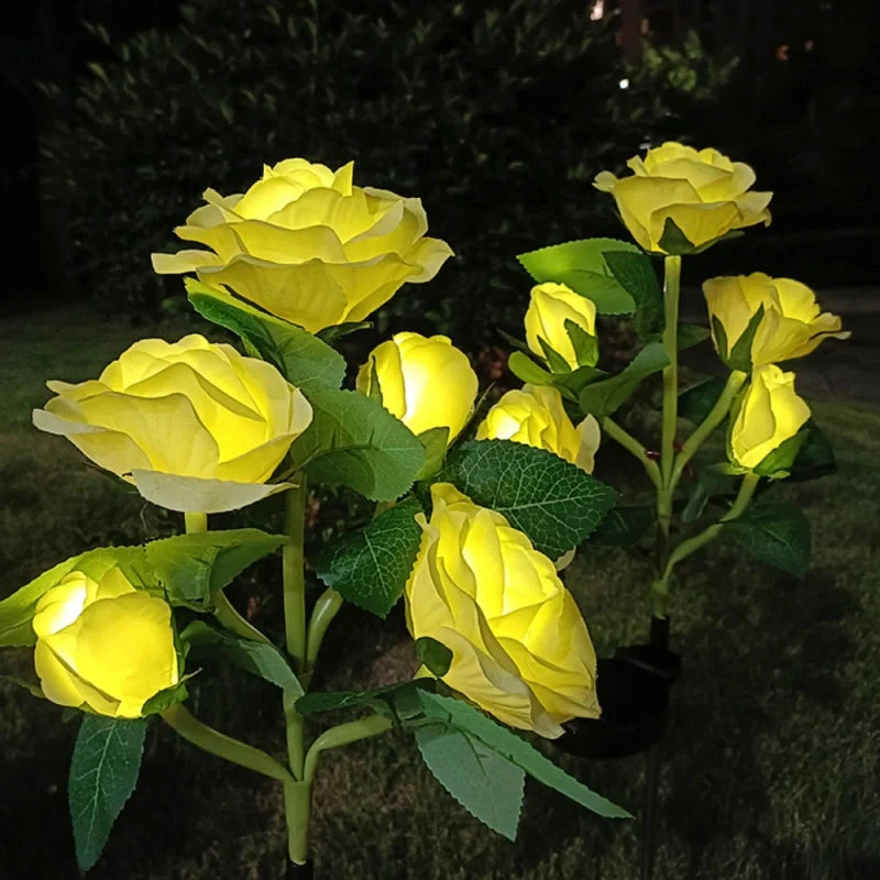 LumoBloom Solar Gartenlichter Blumenoptik bunt für Außenbereich