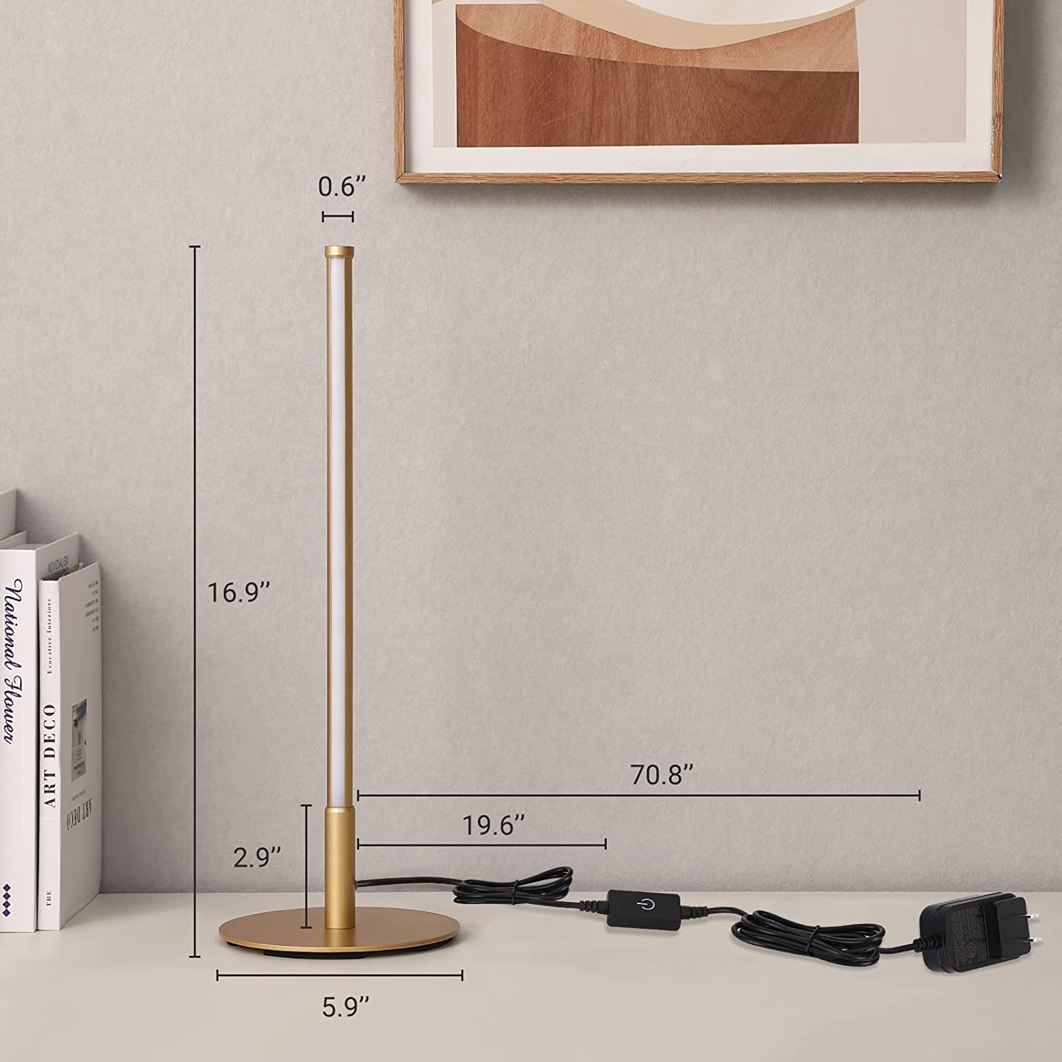 LustrousGold - Elegante goldene LED-Tischlampe