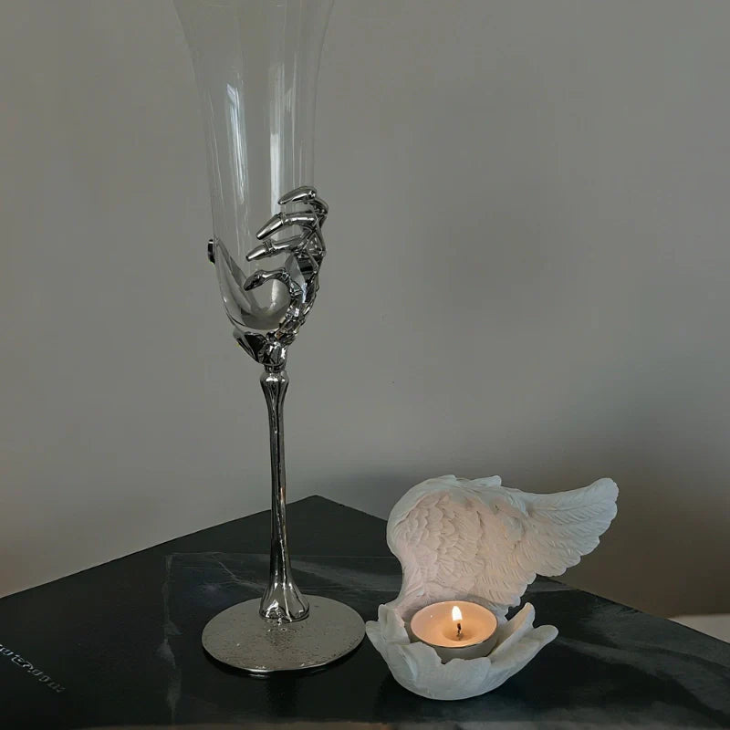 LumoWings Kerzenhalter Engelsflügel Design Weiß für Innenräume