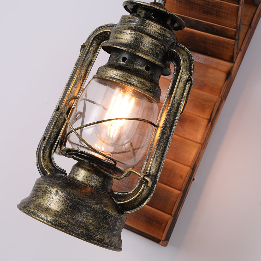 Rustika – Holz & Metall LED-Wandleuchte