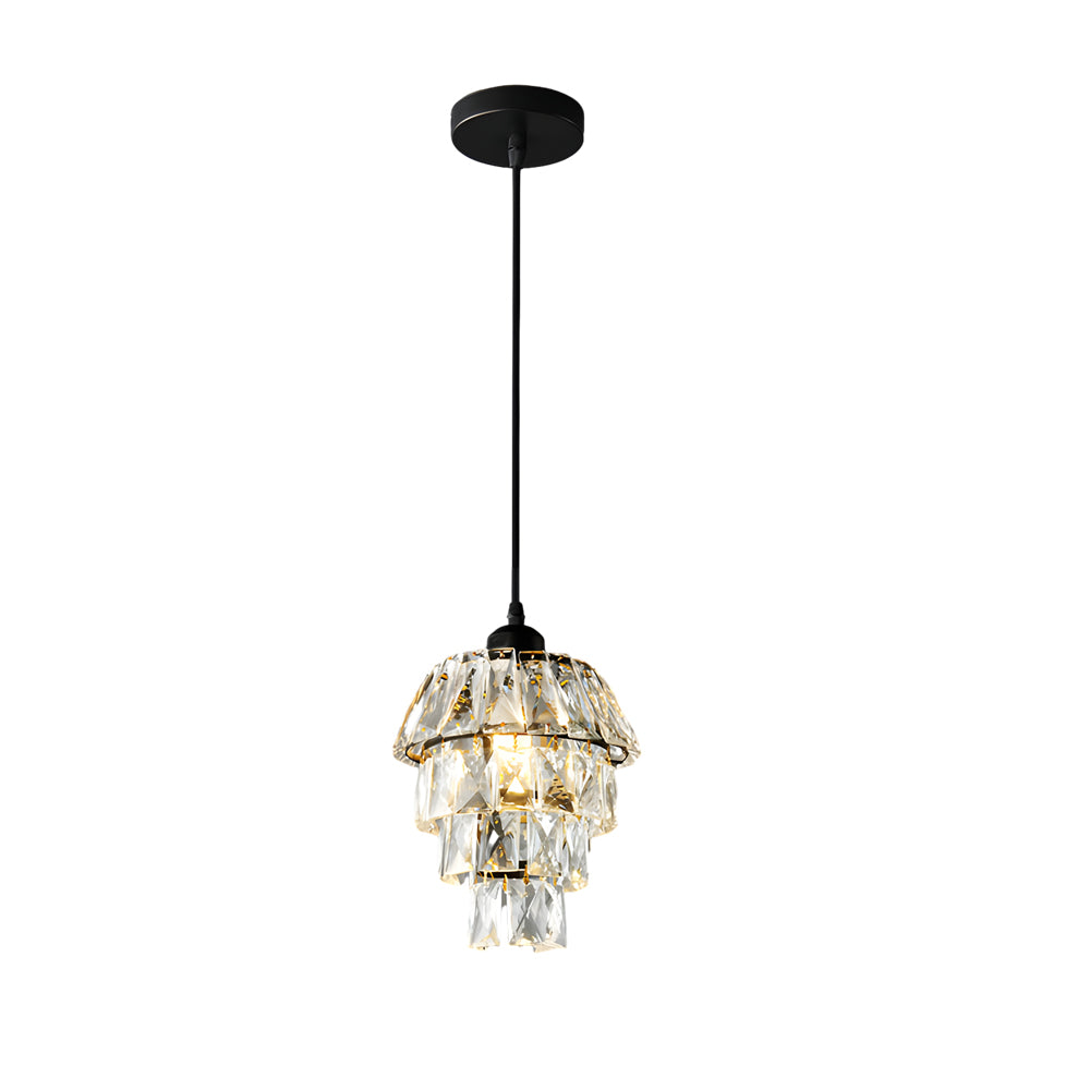 LuxeSpark - Mini Goldene und Schwarze Kristall-Kronleuchter