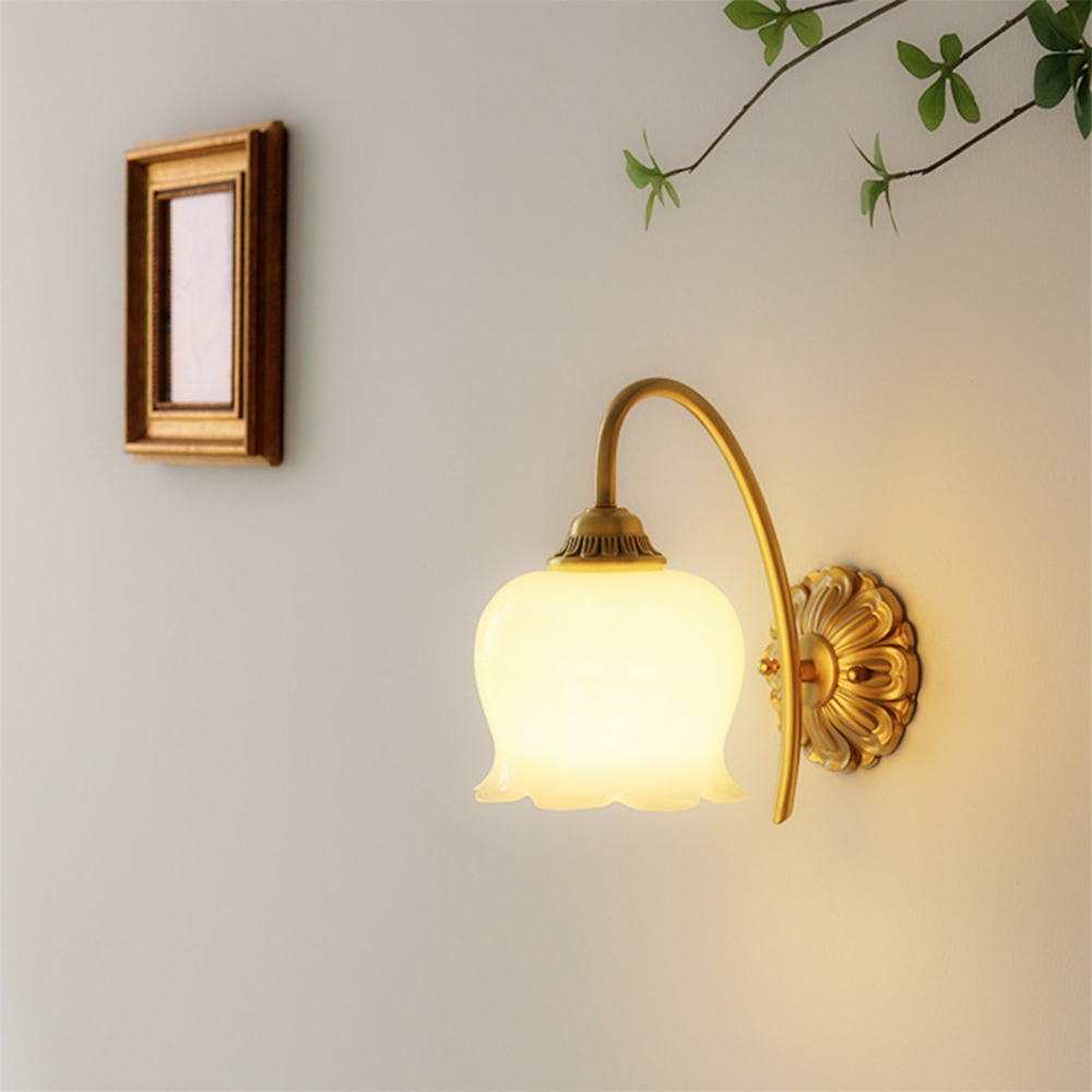 LustroLux LED-Wandleuchte – Klassisch mit Glas & Kupfer für Wohnzimmer & Esszimmer