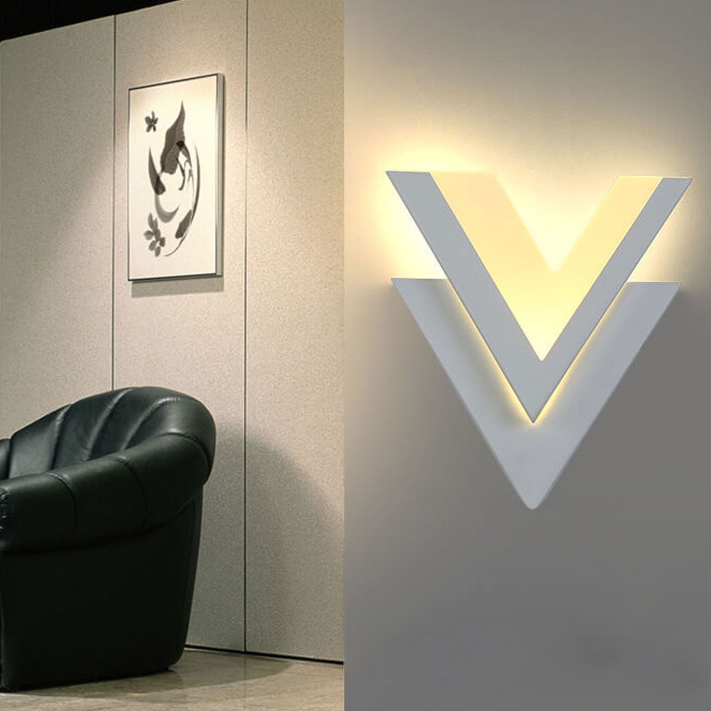 V-Lume - Moderne V-förmige LED-Wandleuchte