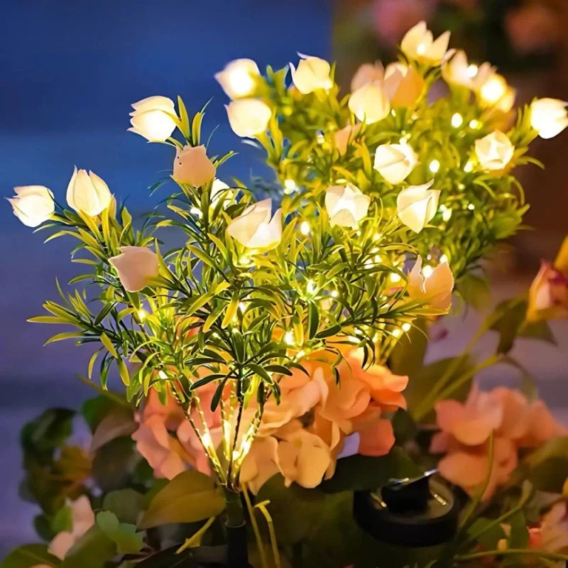 LumoBloom Solar Gartenlichter Blumenoptik bunt für Außenbereich
