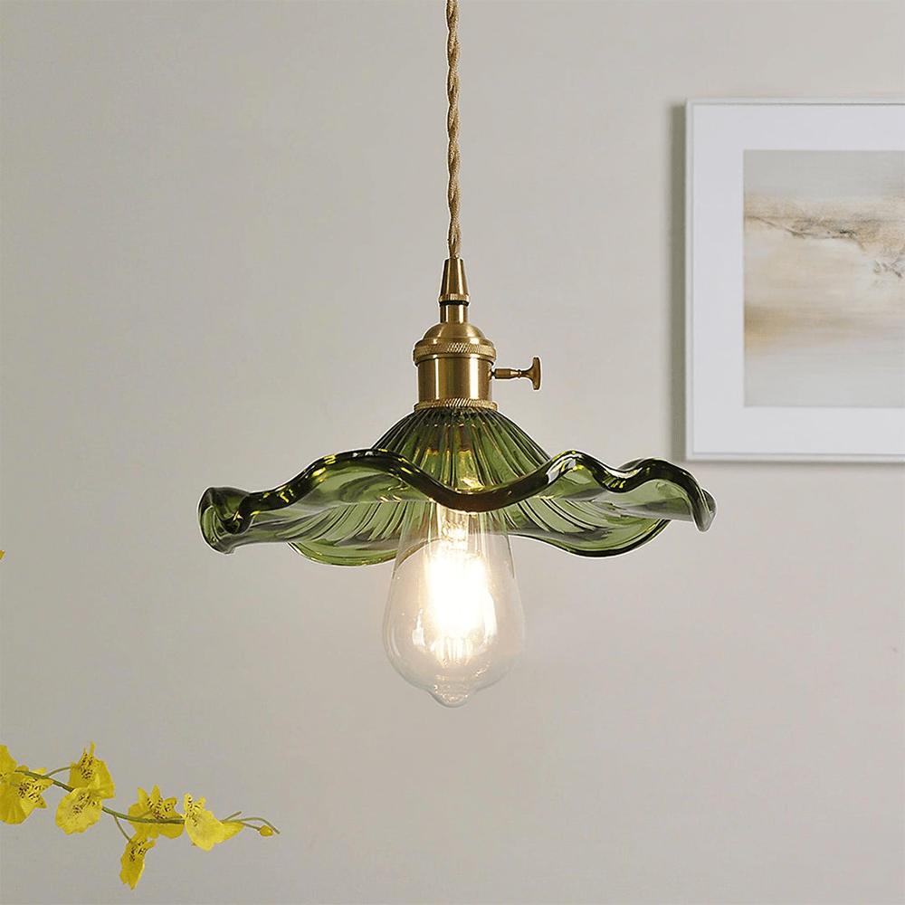 Tropical Bloom Pendelleuchte aus Glas & Messing