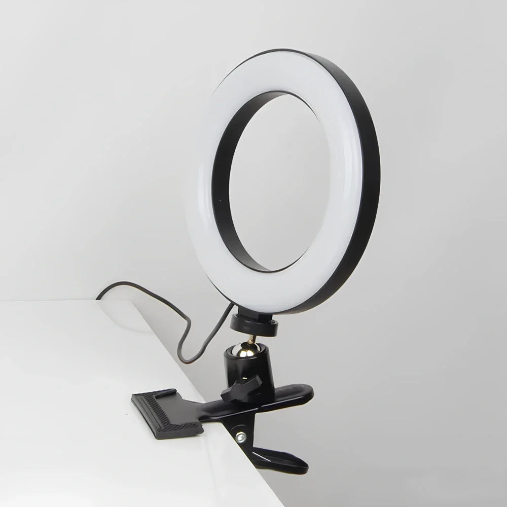 LumiKreis LED Ringlicht Modern Dimmbar Weiß für Schreibtisch