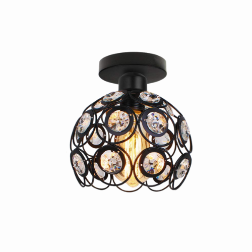 AuroraLuxe - Luxuriöse Kristall-Deckenleuchte mit Gold-Finish für Wohnzimmer oder Flur
