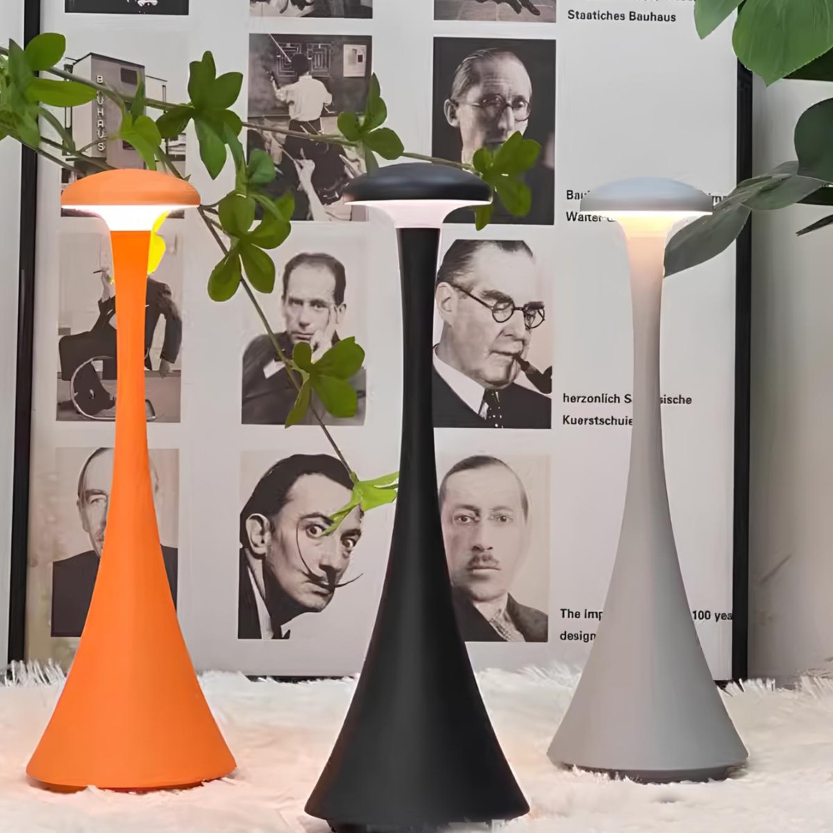 LumoSpire Design-Tischlampe LED Modern Dimmbar Schwarz für Wohnzimmer