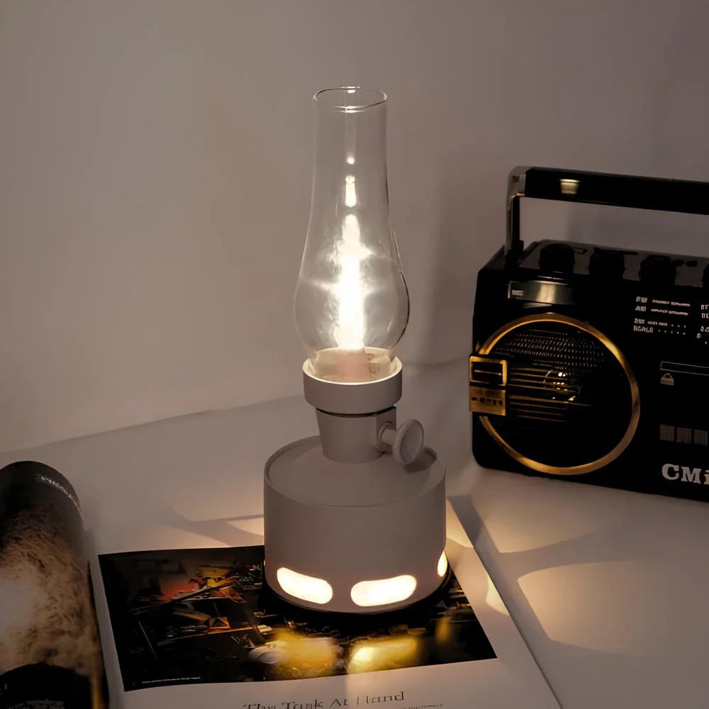 LumoLantern Vintage LED Laterne warmweiß schwarz für Garten & Terrasse