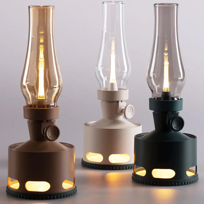 LumoLantern Vintage LED Laterne warmweiß schwarz für Garten & Terrasse