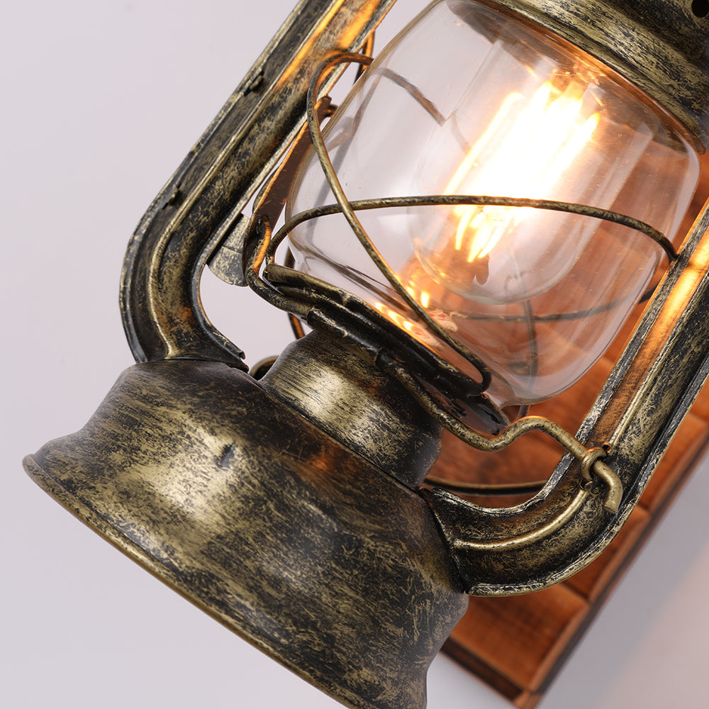 Rustika – Holz & Metall LED-Wandleuchte