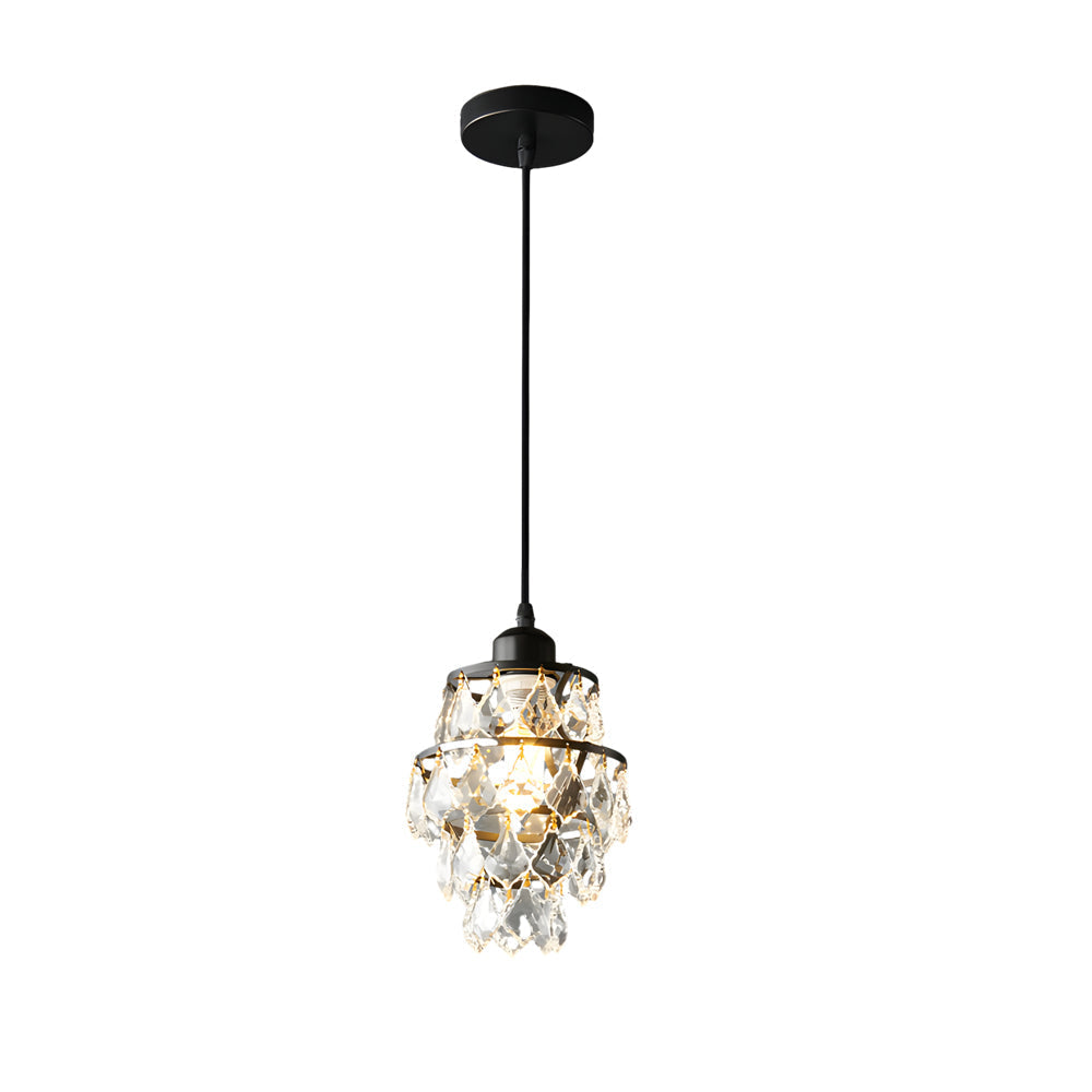 LuxeSpark - Mini Goldene und Schwarze Kristall-Kronleuchter
