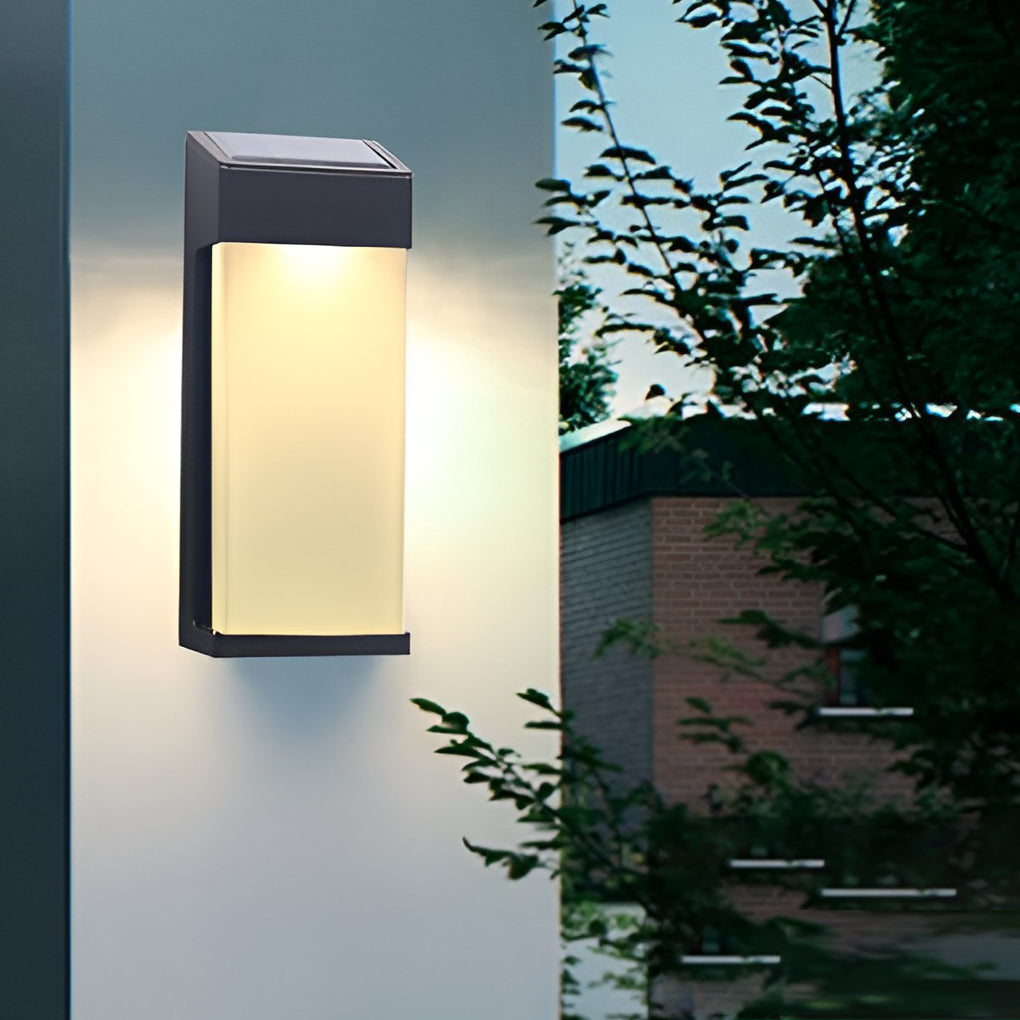 SolarNova LED Solar Wandleuchte Außen – 2er-Set, Schwarz & Wasserdicht