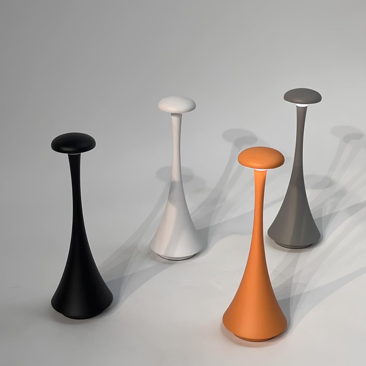 LumoSpire Design-Tischlampe LED Modern Dimmbar Schwarz für Wohnzimmer
