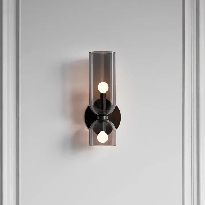 LumoDuo – Moderne Doppelkopf LED Glas-Wandleuchte Weiß für Flur