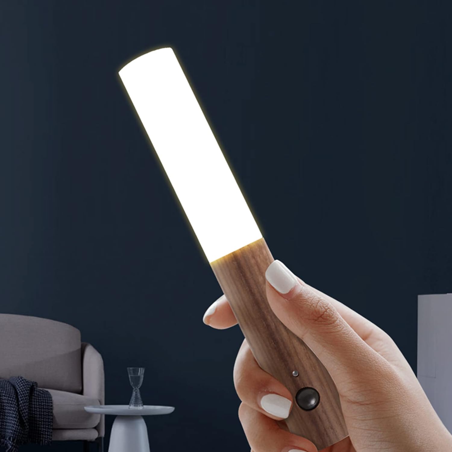 LumiFackel LED Fackelleuchte Modern Schwarz mit Sensor für Garten