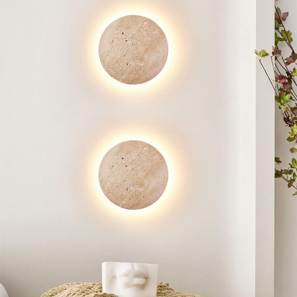 SerenGlow - Minimalistische Wandleuchte aus Travertin
