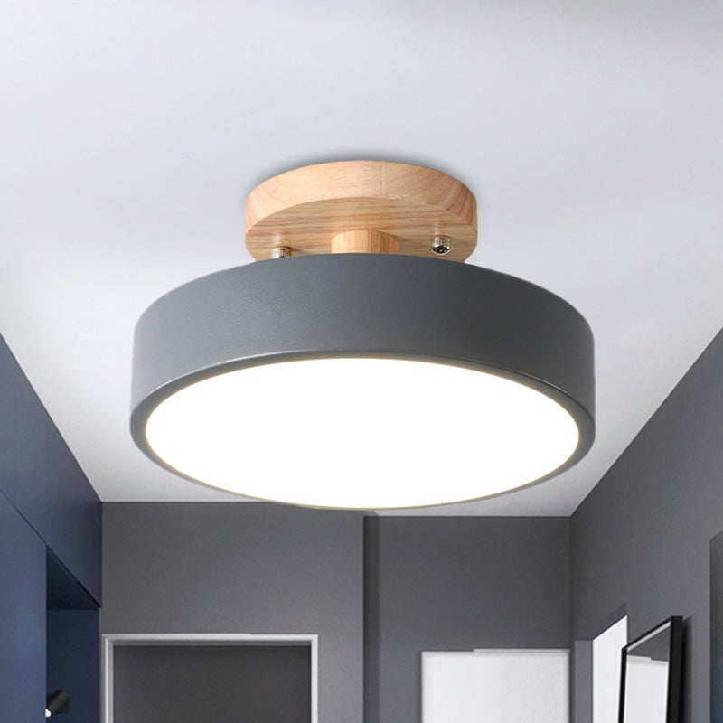WoodTone - Skandinavische Trommel-LED-Deckenlampe