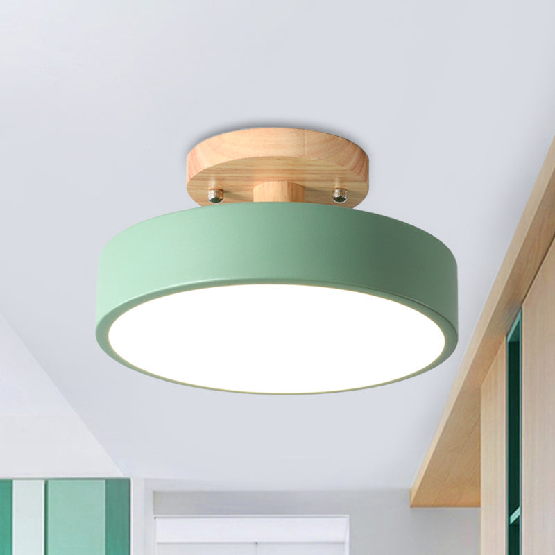 WoodTone - Skandinavische Trommel-LED-Deckenlampe