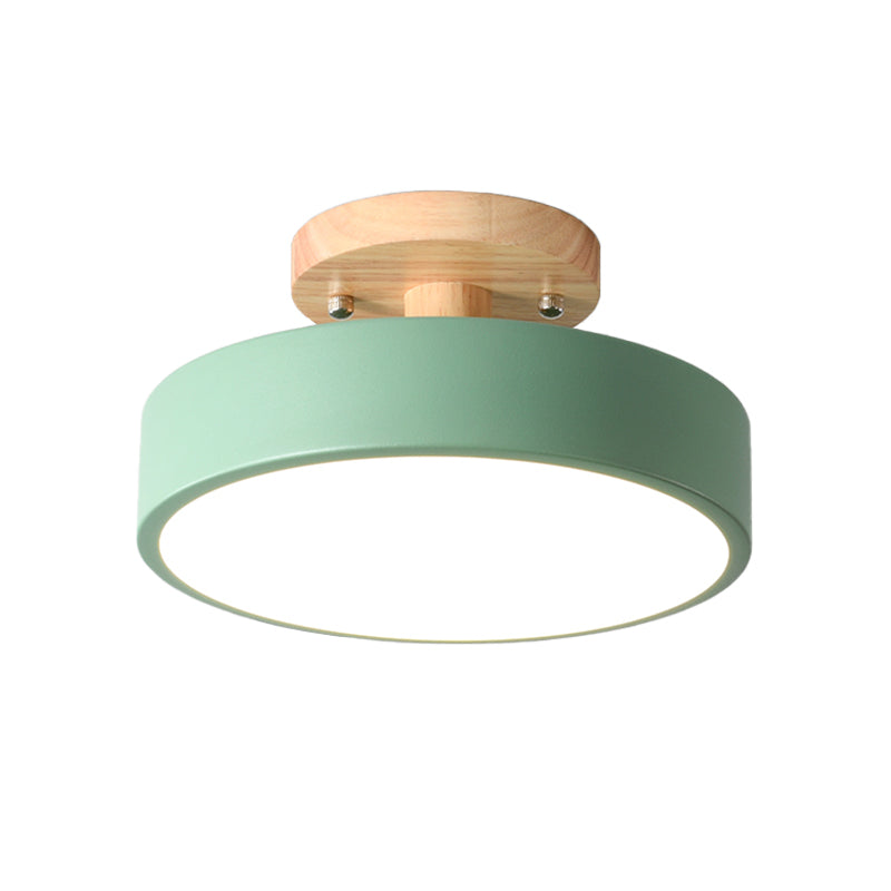 WoodTone - Skandinavische Trommel-LED-Deckenlampe