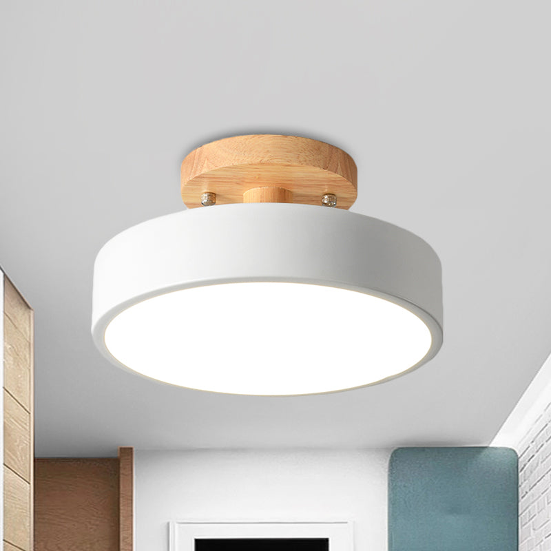 WoodTone - Skandinavische Trommel-LED-Deckenlampe