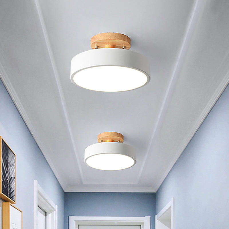 WoodTone - Skandinavische Trommel-LED-Deckenlampe